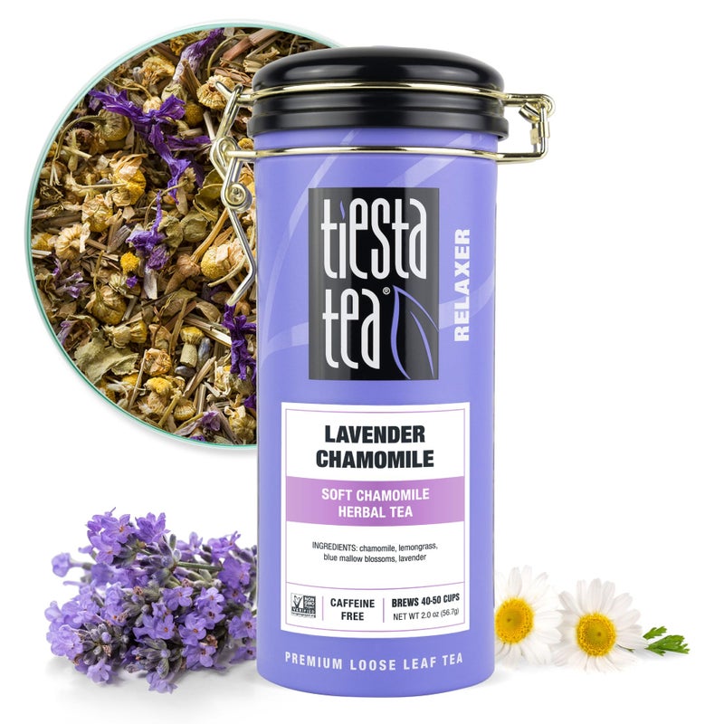 Tiesta Tea - Lavender Chamomile Herbal Tea, Loose Leaf, Calming Blend with Chamomile, Lavender, Lemongrass, Caffeine-Free Herbal, Great for Hot or Iced Brews, Refillable Tin, 50 Cups, 2 Ounce - Image 1